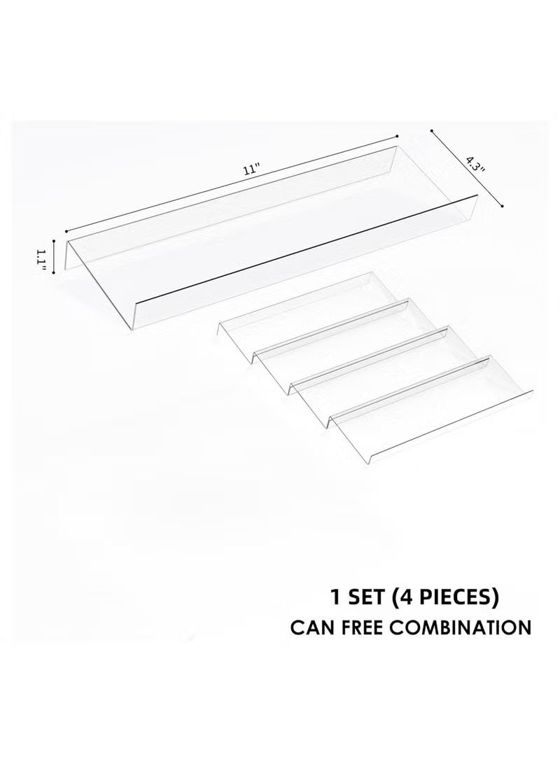 EMAAZZ LLC Jadehom 11 Clear Acrylic 4 Tier Spice Drawera Organizer Kitchen Drawer Rack Tray for Seasoning Jars, Cabinets & Countertops - Image 4